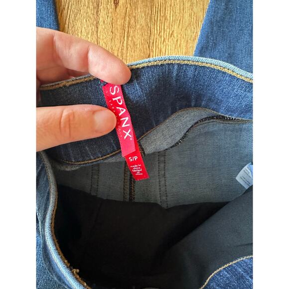SPANX High Waisted Medium Wash Skinny Jeans Size Small - Picture 3 of 6